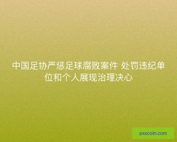 中国足协严惩足球腐败案件 处罚违纪单位和个人展现治理决心 中国足协严惩足球腐败案件 处罚违纪单位和个人展现治理决心