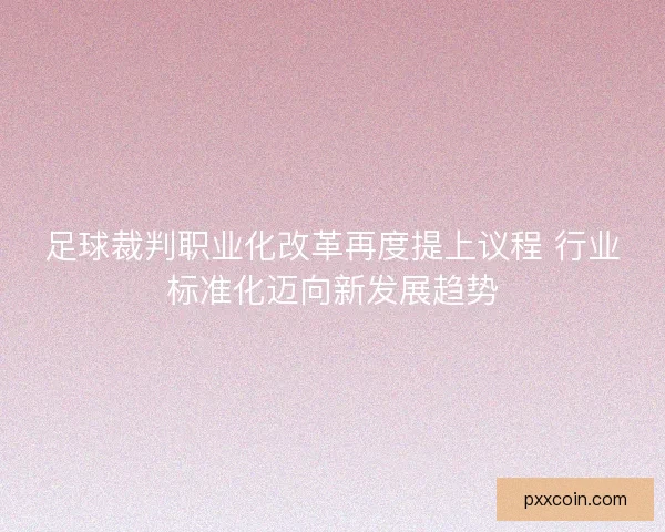 足球裁判职业化改革再度提上议程 行业标准化迈向新发展趋势